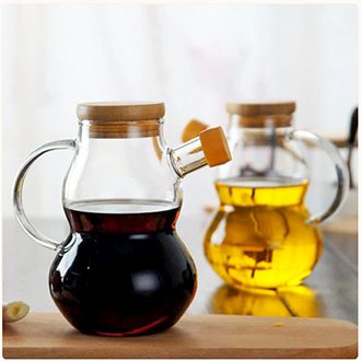 High Borosilicate 400ml Creative Glass Oil Vinegar Jar | Leak-Proof and Elegant Design